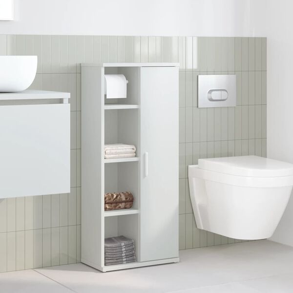 vidaXL Mobile da Bagno con Portarotolo Bianco 39x22x90 cm