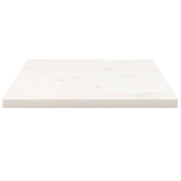 vidaXL Piano Tavolo Bianco 60x60x2,5cm Legno Massello di Pino Quadrato