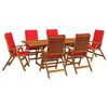 vidaXL Set da pranzo da giardino 7 pezzi Naturale