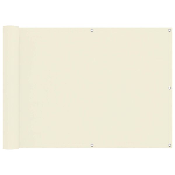 vidaXL Schermo da balcone Crema 75 x 200 cm Tessuto Oxford