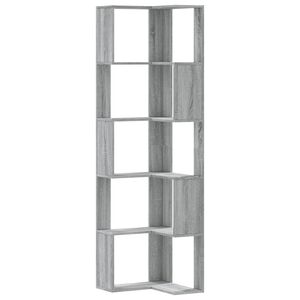 vidaXL Libreria Angolare 5Ripiani Grigio Sonoma 50x50x179 cm Legno