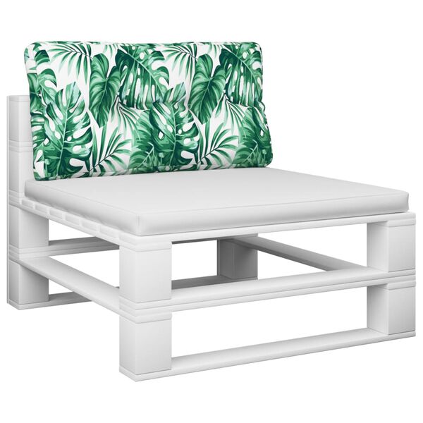 vidaXL Cuscino per Pallet con Motivo a Foglie 70x40x12 cm in Tessuto
