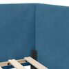 vidaXL Cornice del letto ad angolo Blu 90 cm x 200 cm Tessuto