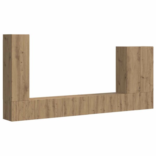 vidaXL Set di Mobiletto da TV a Parete 6 pcs Rovere artigianale