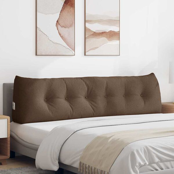 vidaXL Cuscino per Schiena Marrone 180 x 24 x 50 cm Tessuto