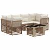 vidaXL Set Divano da Giardino 7 pz Beige polyrattan