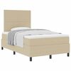 vidaXL Letto a molle con testiera Grigio chiaro e bianco 120 x 190 cm