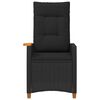 vidaXL Poltrona reclinabile con tavolino Nero 62 x 64 x 112 cm