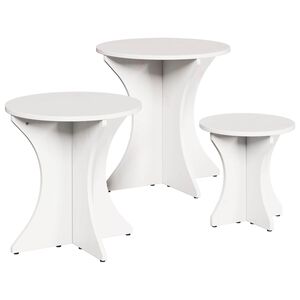vidaXL Tavolino da salotto 3 pz Bianco 46 x 46 x 47 cm