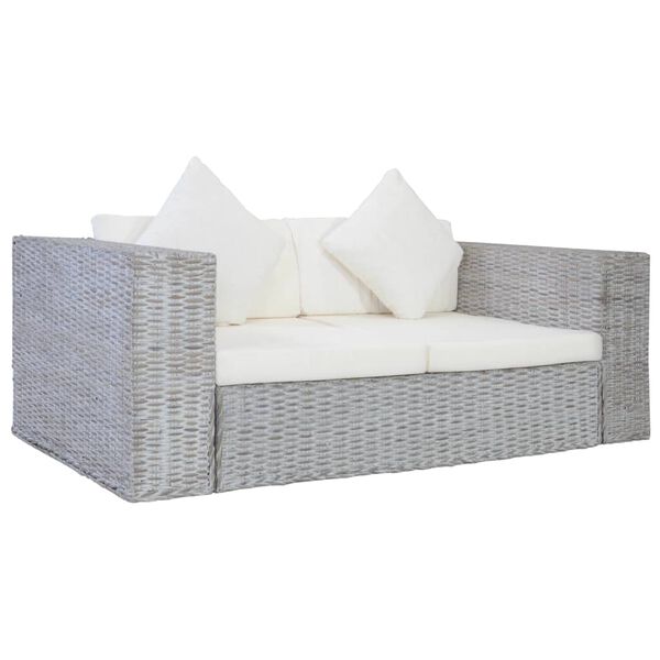vidaXL Set di Divani 2 pz con Cuscini Grigio in Rattan Naturale