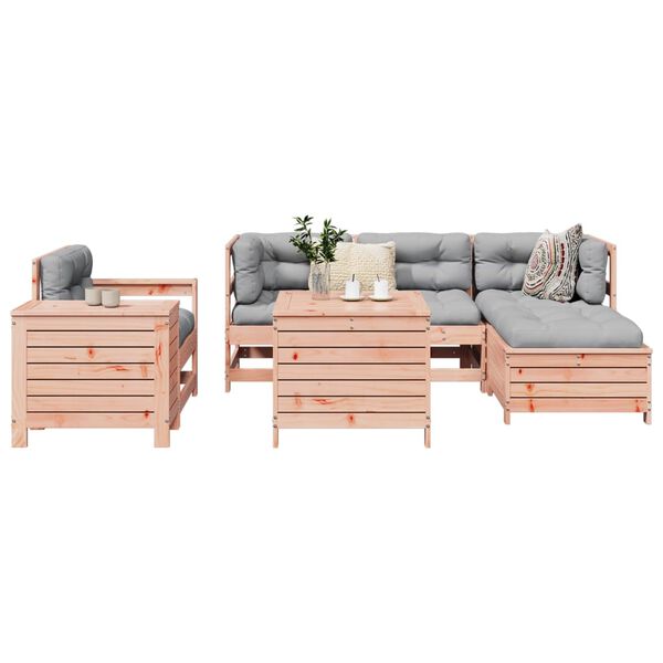 vidaXL Set Divani da Giardino 7 pz in Legno Massello Abete Douglas