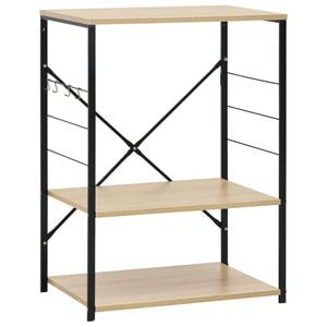 vidaXL Mobile Microonde Nero e Rovere 60x39,6x79,5cm Legno Multistrato