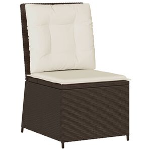 vidaXL Divano Reclinabile da Giardino con Cuscini Marrone Polyrattan