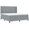 vidaXL Letto a molle con materasso Grigio chiaro 180 x 200 cm Tessuto