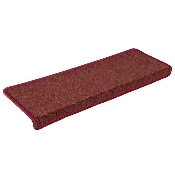 vidaXL Tappetini per scale 30 pz 65x21x4 cm Bordeaux bordo rettangolare
