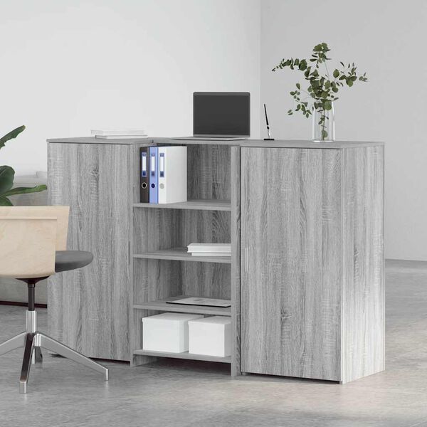 vidaXL Banco Reception Grigio Sonoma 155x50x103,5 cm Legno Multistrato