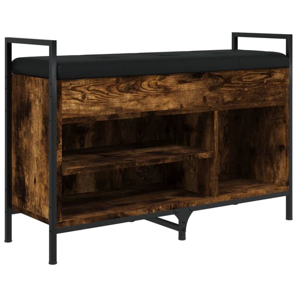 vidaXL Panca Porta Scarpe Rovere Fumo 85,5x32x57,5 cm