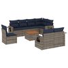 vidaXL Set Divani da Giardino 9 pz con Cuscini Grigio in Polyrattan