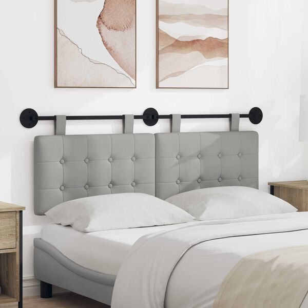 vidaXL Testata appesa Grigio Nuvola 130 x 55 x 5 cm Tessuto