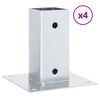 vidaXL Basi per Pali Quadrate 4 pz Argento 71x71 mm in Acciaio Zincato
