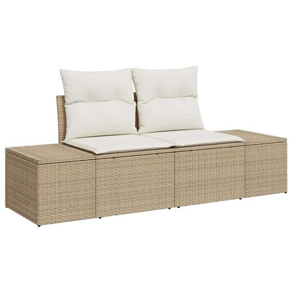 vidaXL Set Divano da Giardino 6 pcs Beige 55 x 62 x 69 cm Poly Rattan