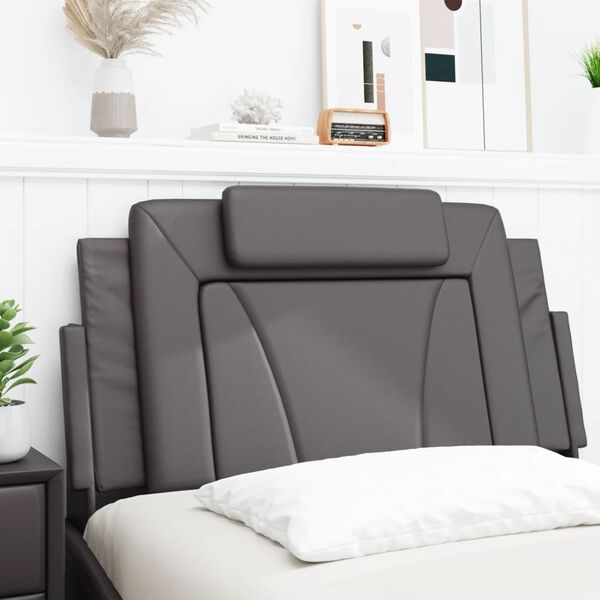 vidaXL Cuscino Testiera Viana Grigio 100 cm in Similpelle