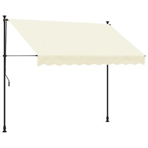 vidaXL Tenda da Sole Retrattile Crema 300x150 cm in Tessuto e Acciaio