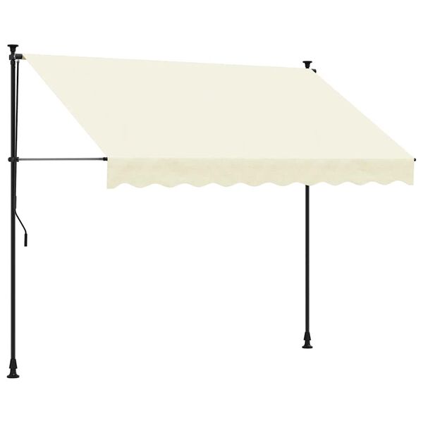 vidaXL Tenda da Sole Retrattile Crema 300x150 cm in Tessuto e Acciaio