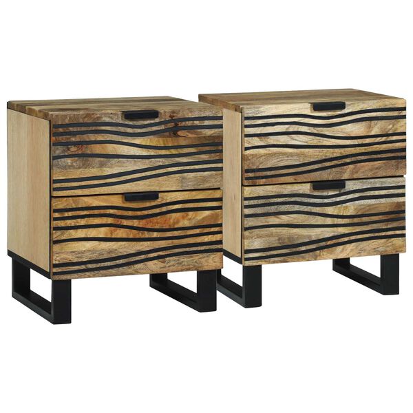 vidaXL Armadio da Notte con cassetto 2 pcs Marrone 40 x 33 x 46 cm