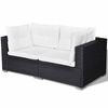 vidaXL Set Divani da Giardino 6 pz con Cuscini in Polyrattan Nero