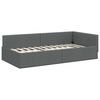 vidaXL Struttura Letto Angolare con Materasso 2 pcs Grigio Tessuto