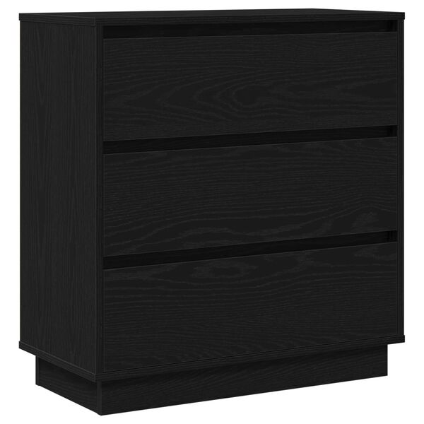 vidaXL Armadio da Notte con cassetto Rovere Nero 71 x 34,5 x 75 cm