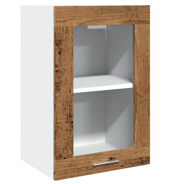 vidaXL Mobile Pensile “Lyon” Vetro Legno Antico 40x31x60 cm