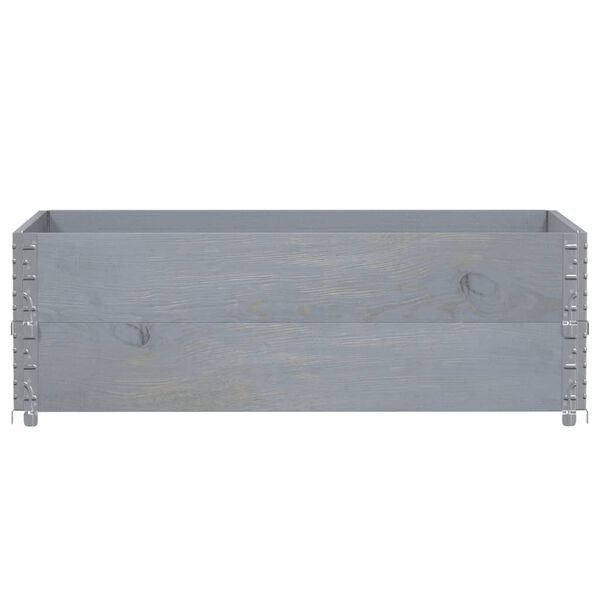 vidaXL Paretali per Pallet 2pz Grigi 120x80cm Legno Massello di Pino
