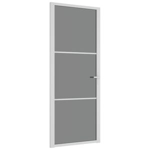 vidaXL Porta Interna 83x201,5 cm Bianca in Vetro ESG e Alluminio