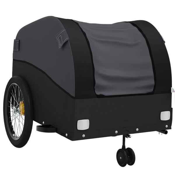 vidaXL Rimorchio da Bici Nero 45 kg in Ferro