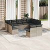 vidaXL Set Divani da Giardino 11 pz con Cuscini in Polyrattan Grigio