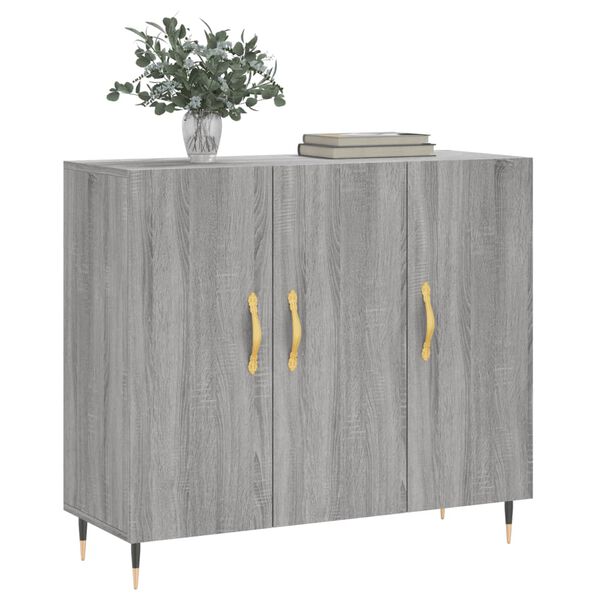 vidaXL Credenza Grigio Sonoma 90x34x80 cm in Legno Multistrato