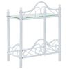 vidaXL Comodino in Acciaio e Vetro Temperato 45x30,5x60cm Bianco