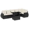 vidaXL Set Divani da Giardino con Cuscini 7pz Nero Polyrattan