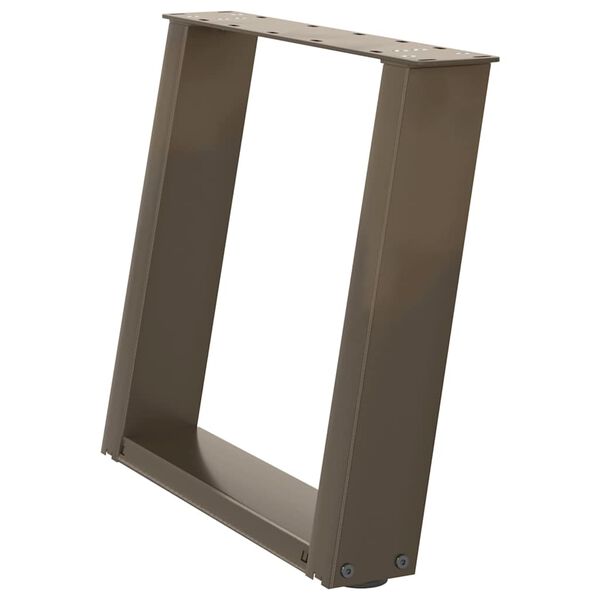 vidaXL Gambe per Tavolino da Caff&egrave; a Forma di U 2 pz Acciaio Naturale 50x(42-43) cm Acciaio