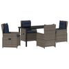 vidaXL Set da Pranzo per Giardino 5 pcs Grigio Poly Rattan