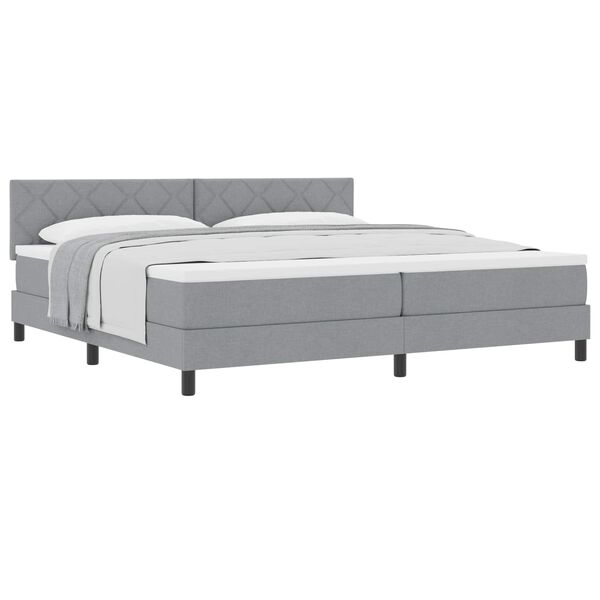 vidaXL Letto a molle con cuscino Grigio chiaro 200 x 200 cm Tessuto