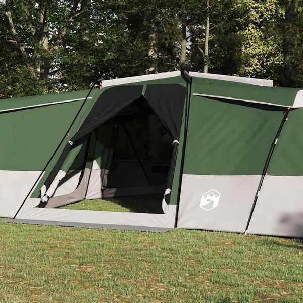 vidaXL Tenda Familiare con tetto Verde 833 x 585 x 216 cm taffetà