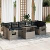vidaXL Set Divano da Giardino 8 pz con Cuscini Grigio in Polyrattan