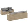 vidaXL Set Divano da Giardino 8 pz con Cuscini Beige in Polyrattan