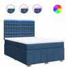 vidaXL Giroletto a Molle con Materasso Blu 140x190 cm in Tessuto
