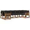 vidaXL Set di divani da esterno con cuscino 7 pcs Naturale e Nero