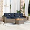 vidaXL Set Divani da Giardino 5 pz con Cuscini Grigio in Polyrattan