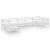 vidaXL Set Divani da Giardino 7 pz in Legno Massello di Pino Bianco